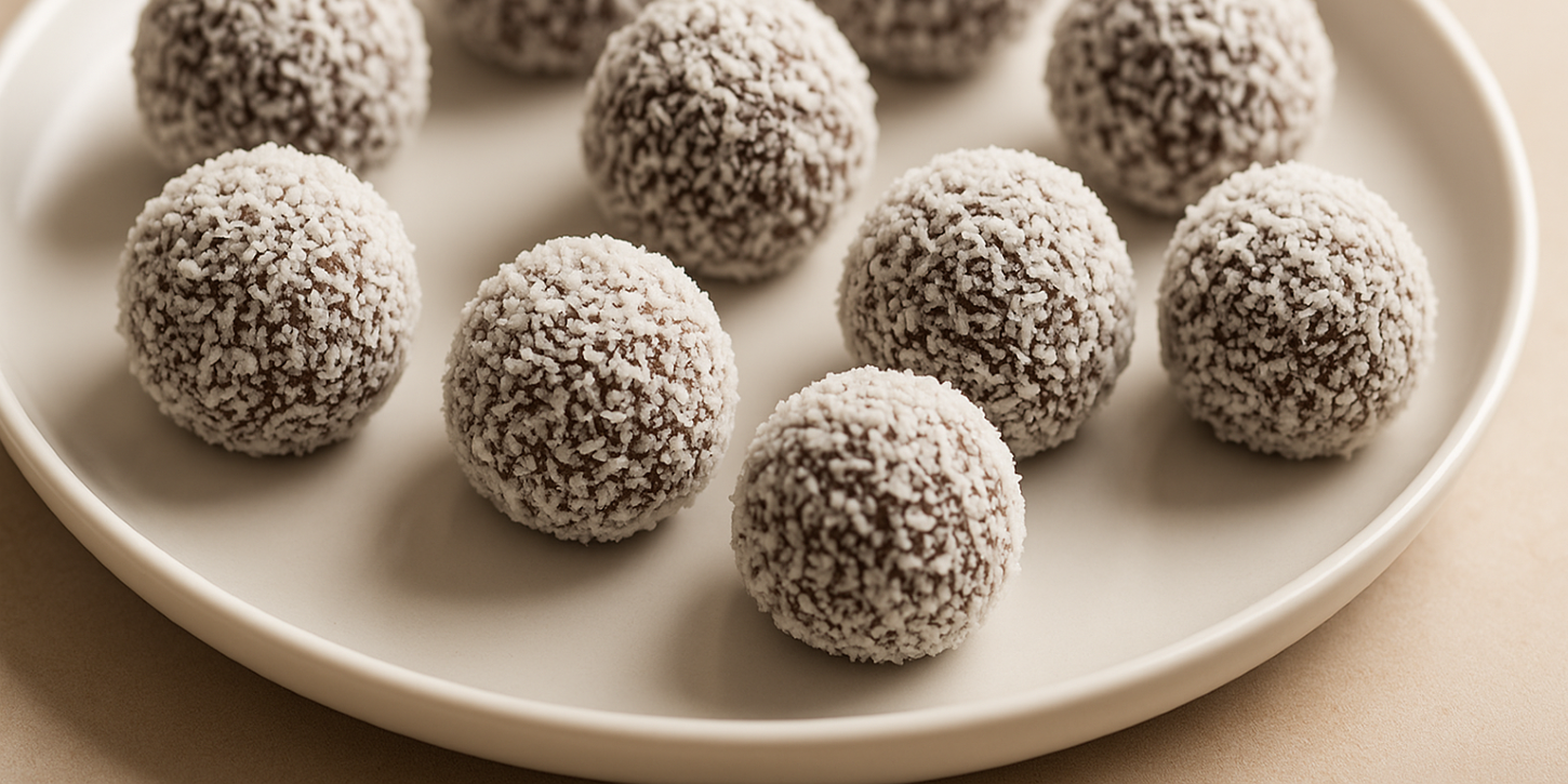 coconut ladoo truffle balls recipe