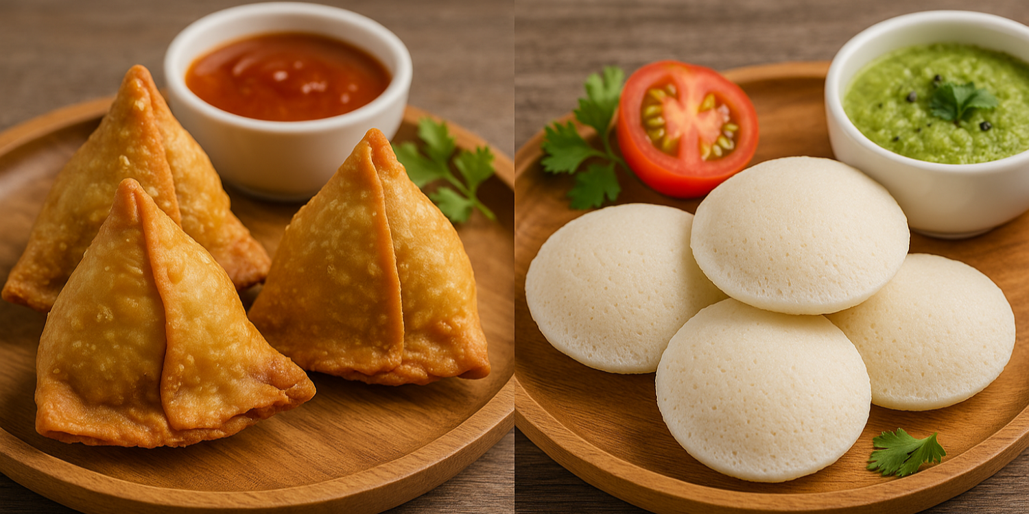 fried vs steamed food comparison