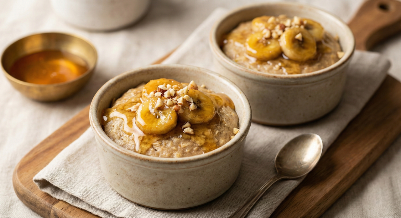 steamed banana oats pudding