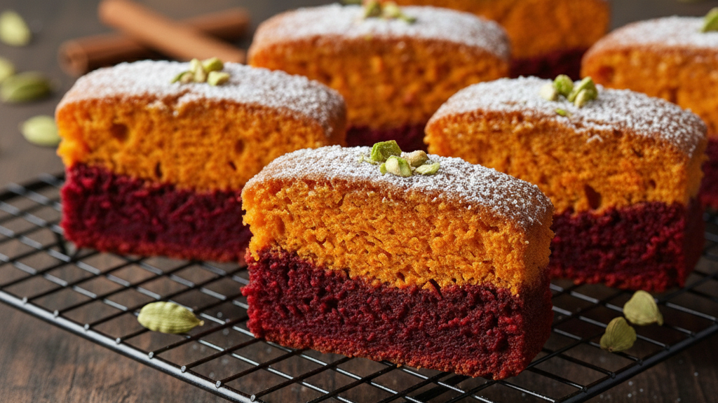 steamed carrot beetroot cake