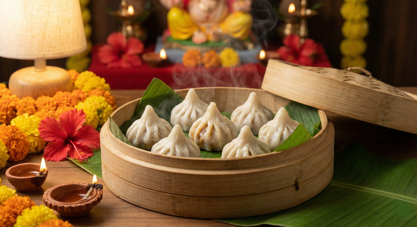 steamed modak on ganesh chathurthi